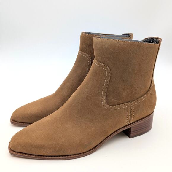 Cole Haan Naia Suede Ankle Heel Booties Women's Brown Size US9.5B EU40 - Picture 1 of 9